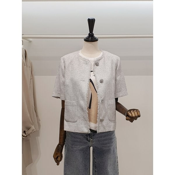 [파주점] 쥬크 주크 노카라 프린지 트위드 자켓​ V262MSF944