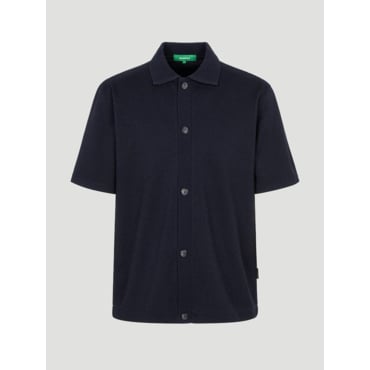 빈폴 24SS 부클 셔츠형 반소매 티셔츠 - 네이비(BC4342N02R)