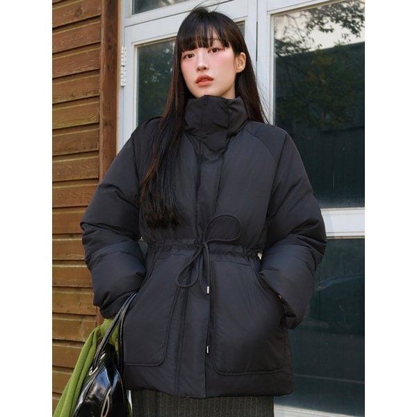 덕다운 플럼핑 투포켓 패딩 블랙 VW652