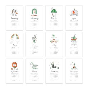 2023 아트 캘린더 달력 CALENDAR 27 Cute Hand Drawn Animals