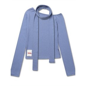 ONE SHOULDER MUFFLER TOP POWDER BLUE