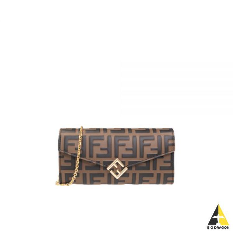 Fendi 8M0480 ADYM MINI TRIFOLD Wallet Brown