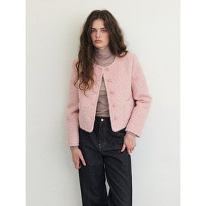 Hairy Fur Tweed Jacket, Pink