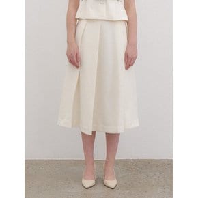 Double Tucked Flare Skirt / Ivory(2color)