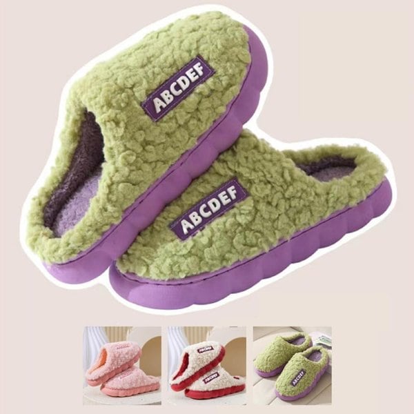 [옷자락] 여자 러블리 뽀글 논슬립 컬러 겨울 털 실내화