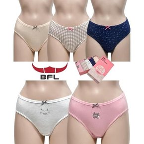 [오노마] ONM 진짜편한 면스판 미디 삼각 여성팬티 5매 위생속옷