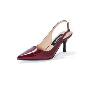 Stiletto Slingback_Wine Patent