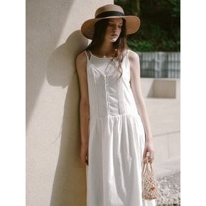 Button Sleeveless Long Dress - Ivory