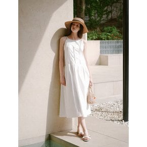 Button Sleeveless Long Dress - Ivory