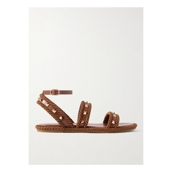 락스터드 토션 로프 트리밍 가죽 샌들 1647597350077141