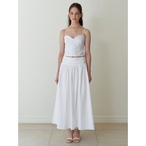 flare long skirt - white