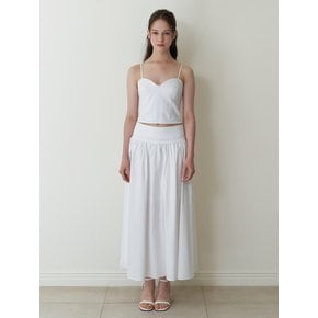 flare long skirt - white