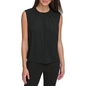 5186931 DKNY Extend Shoulder Pleat Round Neck Top