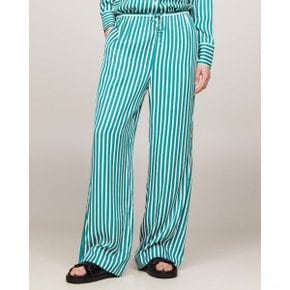 4650615 Tommy Hilfiger Relaxed Wide Leg Stripe Pull-On Trousers - Bold  Olympic Green