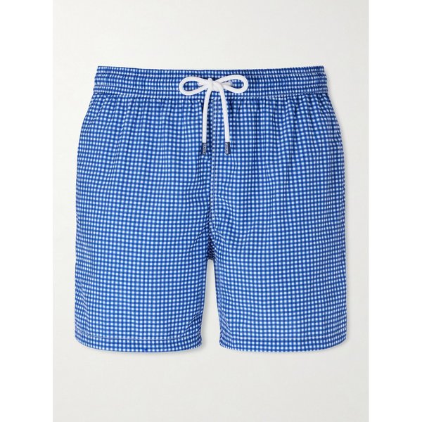 마데이라 스트레이트 레그 미드 렝스 깅엄 시어서커 스윔 쇼츠 46376663162994427