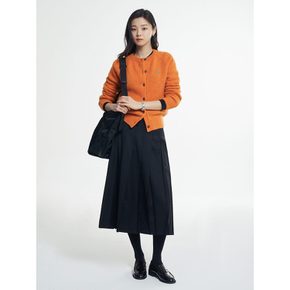 울 롱 플리츠 스커트  블랙 (BF5X27C565)