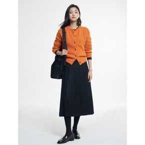 울 롱 플리츠 스커트  블랙 (BF5X27C565)