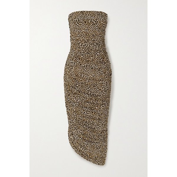 노마카말리 다이애나 스트랩리스 루시드 어시메트릭 레오파드 미디 원피스 1647597316090730