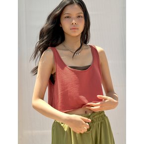 Chill Crop Tank (Terracotta Red)