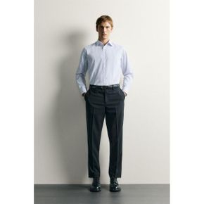ZARA 자라 이지 케어 텍스쳐드 셔츠 화이트 네이비 7545710060 7545710 103302