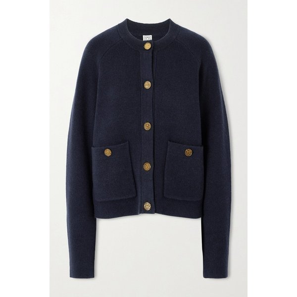 골드 버튼 울 블렌드 리브 가디건 46376663162936236