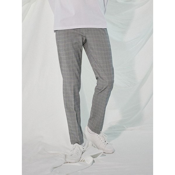 남성 체크 슬랙스 (LT-GREY)