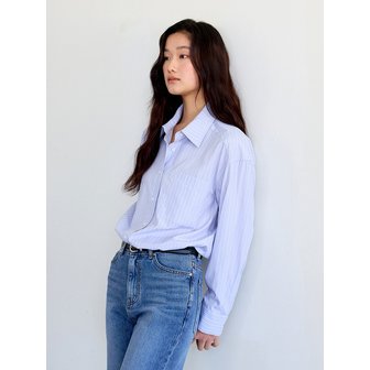 더엘로 Classic Striped Shirt (Sky Blue)
