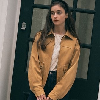 로라로라 SUEDE BOMBER JACKET MUSTARD