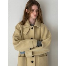 CASHMERE BOUCLE HALF COAT BUTTER