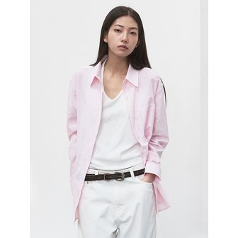시스에이 유주얼 스트라이프 오버 셔츠 [soft pink]