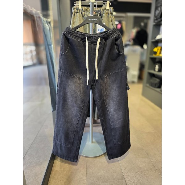 [시흥점] 더블니 데님 카펜터 세미와이드팬츠(남여공용)/JGZZ80106BK