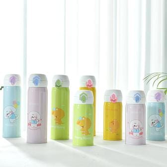 아트박스 /상상앤드 1+1 원터치 2중진공 풍냥이멍지보온병350ml_핑크+핑크