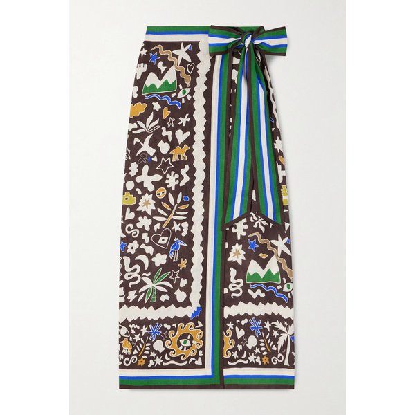 알레마이스 마로크 프린트 리넨 랩 스커트 46376663162993871