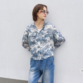 Hoody chiffon print blouse M4B210NY