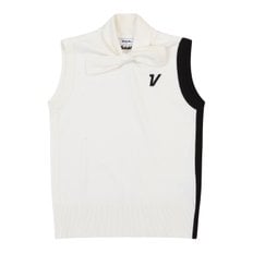 볼빅 여성 골프 에리 리본 니트 베스트 VLKVN202_OW