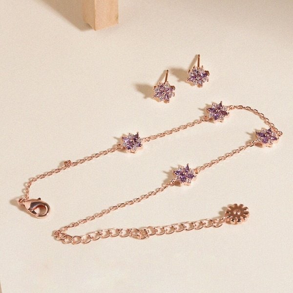 14K GF 갈라테아 플라워 귀걸이/팔찌 세트 S00020