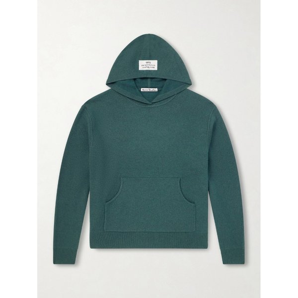 로고 아플리케 캐시미어 블렌드 후드 티셔츠 46376663162970037