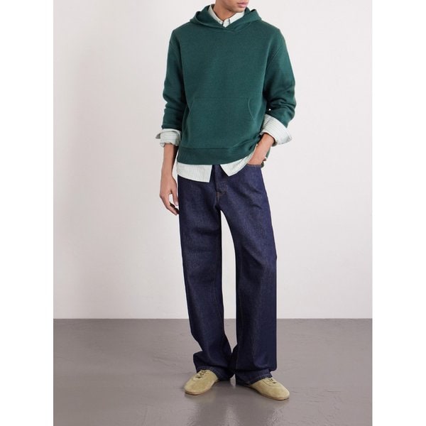 로고 아플리케 캐시미어 블렌드 후드 티셔츠 46376663162970037