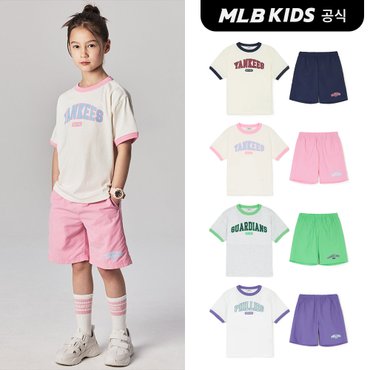 MLB키즈 (공식)24SS 바시티 반팔 티셔츠 세트 (4color) 7AS1V0443