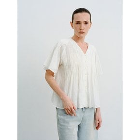 TFR V-NECK PIN-TUCK BLOUSE_2COLORS