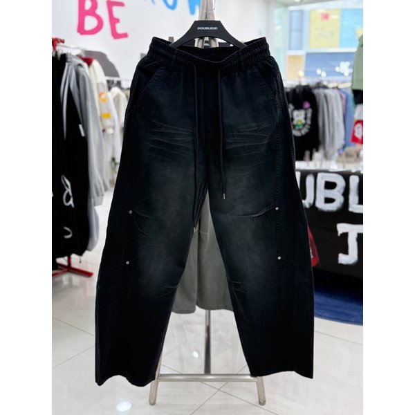 [여주점] 워싱, 리벳 ,와이드팬츠, 블랙JHZZ80101