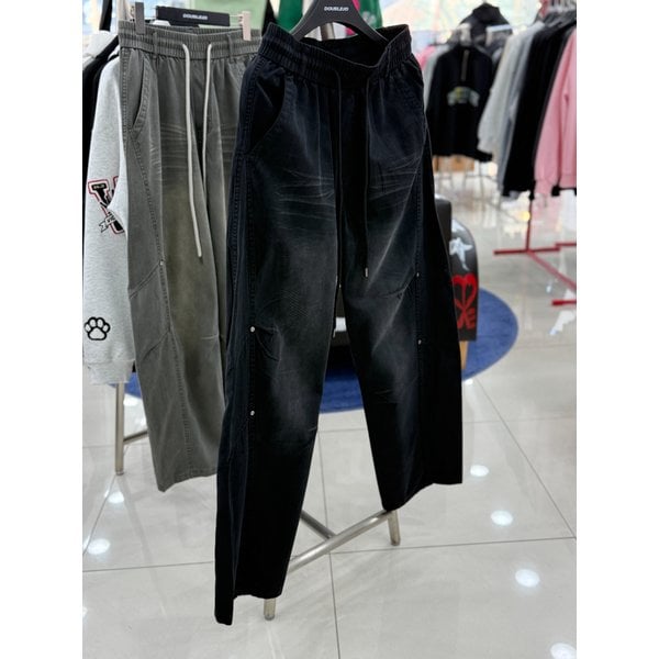 [여주점] 워싱, 리벳 ,와이드팬츠, 블랙JHZZ80101