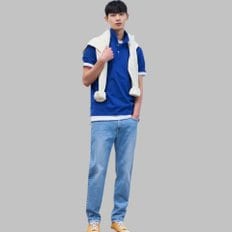 24SS (Essential) 남녀공용 수피마 코튼 피케 티셔츠 - 로열블루(BC4242E01N)