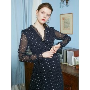 [리퍼브]HEART DOT MIDI WRAP ONEPIECE