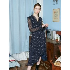 [리퍼브]HEART DOT MIDI WRAP ONEPIECE