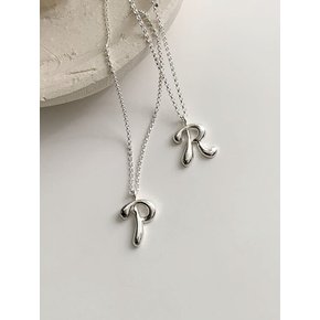 melting Initial necklace silver