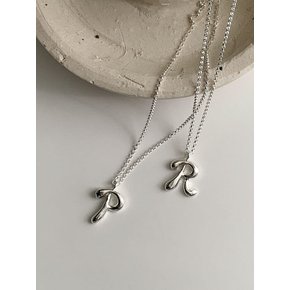 melting Initial necklace silver