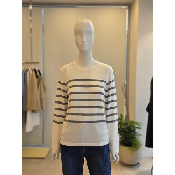 [여주점] [더 아이잗] 여성 스트라이프 풀오버 니트 +숄 세트 (IS3M1PO761)