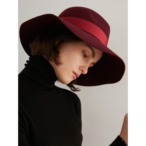 natural wool fedora nuhat (burgundy)