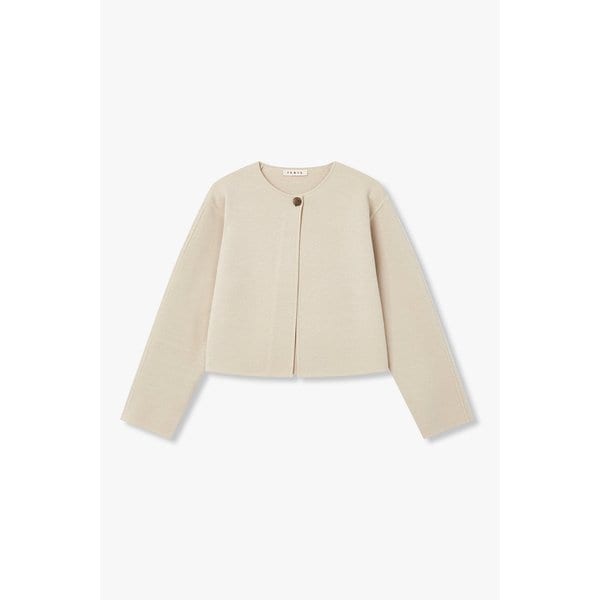 원 버튼 크롭 울 니트 자켓 IA16151100104